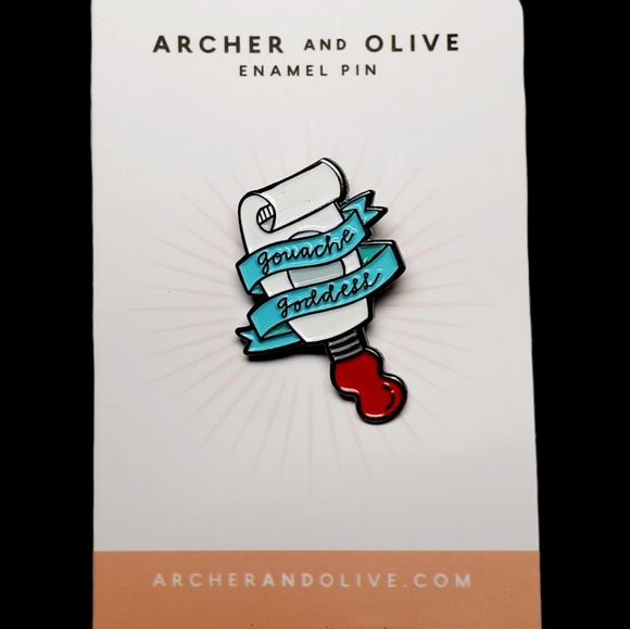 NWT Archer and Olive Gouache Goddess Enamel Pin - Picture 2 of 3